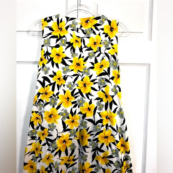 Kate & Mallory Printed Knit Chiffon Sleeveless Scoop Neck Side Overlay Dress M - Picture 9 of 10